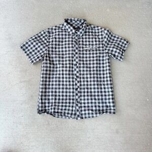 Smartwool Men's Button Up Shirt M Short Sleeve Plaid Gingham Merino Blend